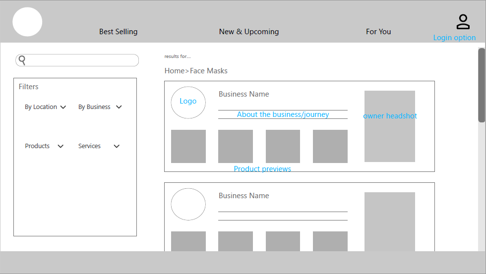 Low-Fidelity Webpage Wireframe